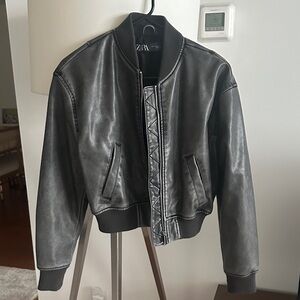 Zara Women's Gray Bomber Jacket